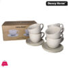 Danny Home Stonewash Design Porcelain 6 Cup & 6 Saucer 300ml