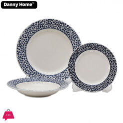 Danny Home White Blue Porcelain 18 Piece Plate Set Dinner Set