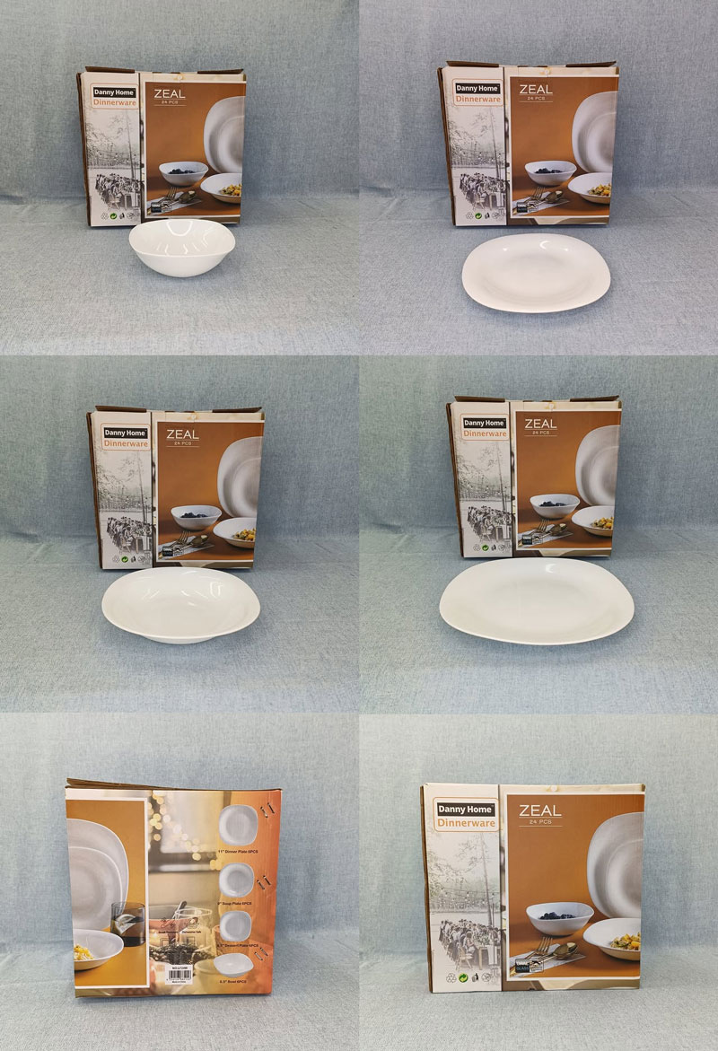 Danny Home Zeal Opal Glass Dinner Set 24 Pcs