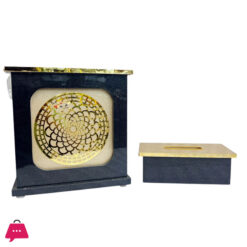 Fancy Wooden Dustbin And Tissue Box Set