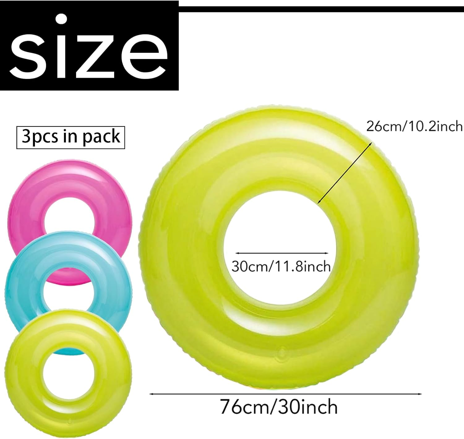 Intex Float Inflatable Pool Tube Swim Ring I Nflatable Rubber Ring Swimming Rings Durable 30 Inch