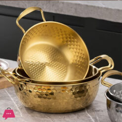 Golden Cooking Pot Hammer Pattern with Cover Special Pot for Golden Instant Noodle Pot for Cooking 18 CM