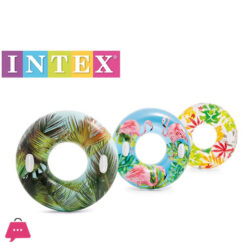 Intex Fun Swim Ring Summer Swimming Pool Transparent Tubes Lush Tropical Tubes
