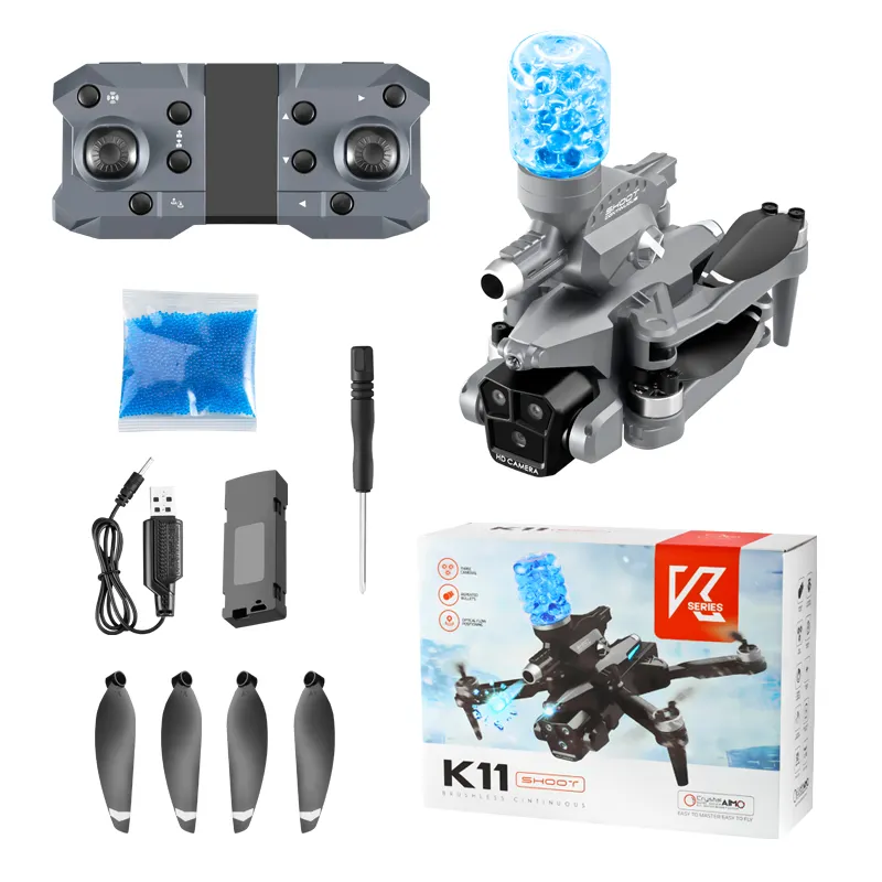 K11 Brushless Motor Drone With Triple Camera And Obstacle Avoidance- New Premium Quality Bubble Splatter Quadcopter Best For Kids Fun