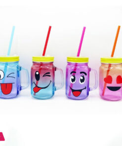 KLEEYO MASON JAR CLEAR SMILEY 450ML