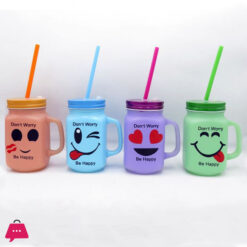 KLEEYO MASON JAR COLOR SMILEY 450ML