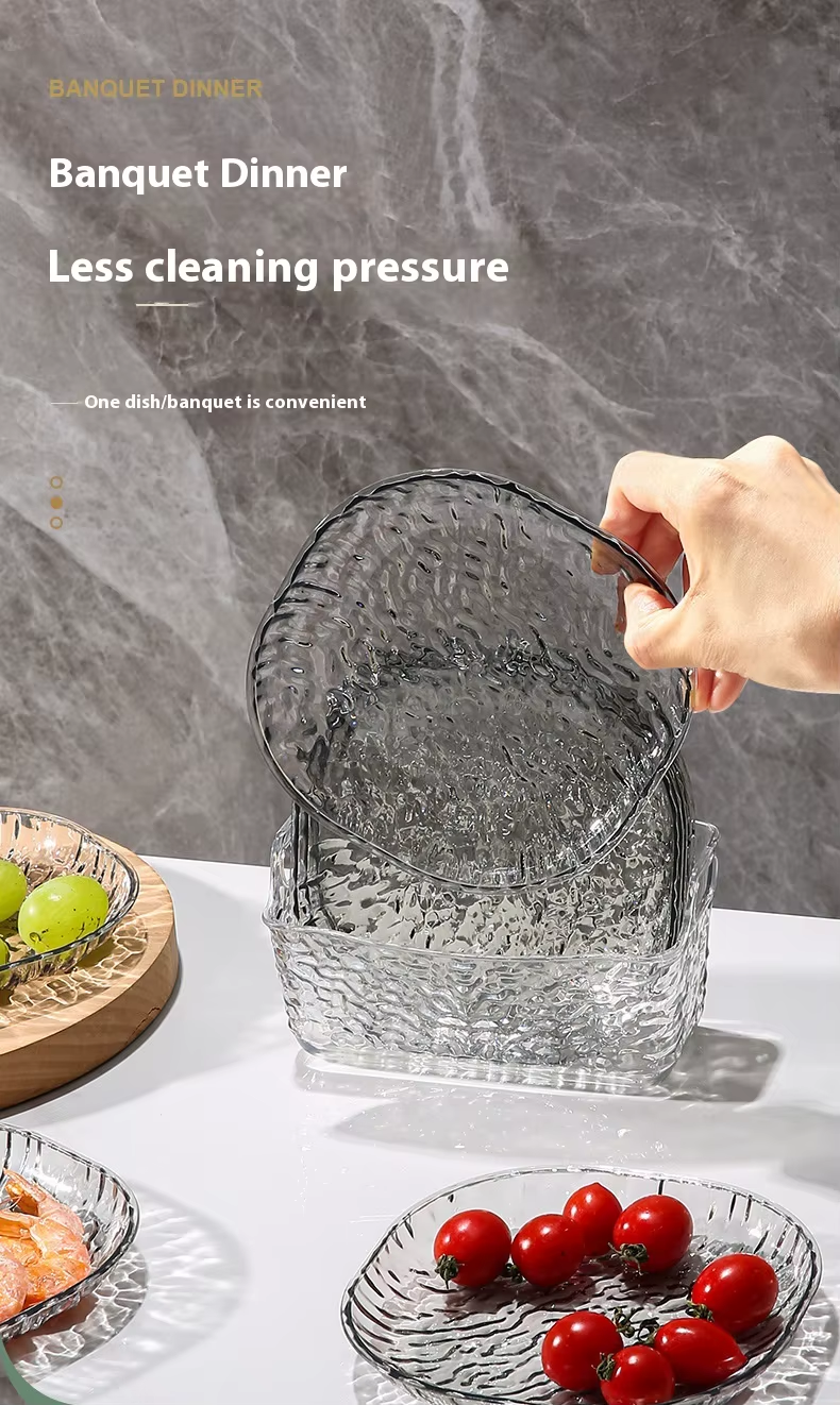 Light Luxury Plastic Plates Fruit Snacks Dried 8 Plate With Stand