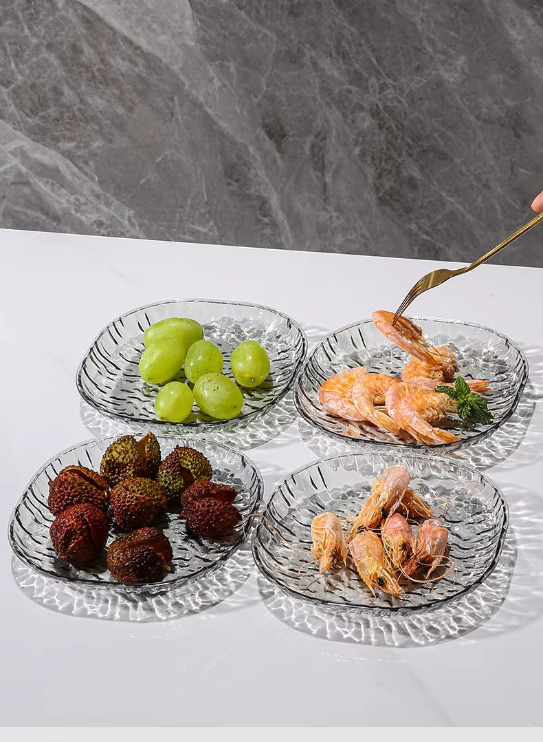 Light Luxury Plastic Plates Fruit Snacks Dried 8 Plate With Stand