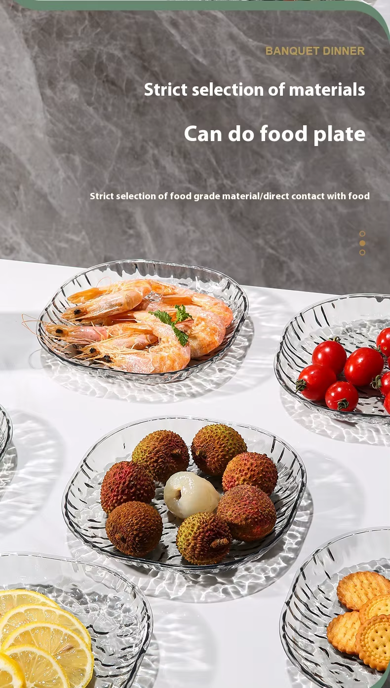 Light Luxury Plastic Plates Fruit Snacks Dried 8 Plate With Stand