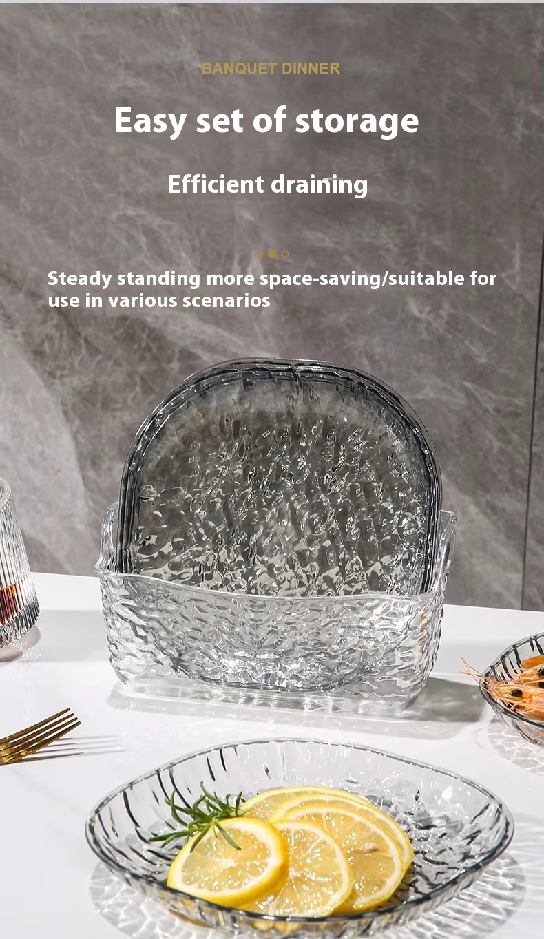 Light Luxury Plastic Plates Fruit Snacks Dried 8 Plate With Stand