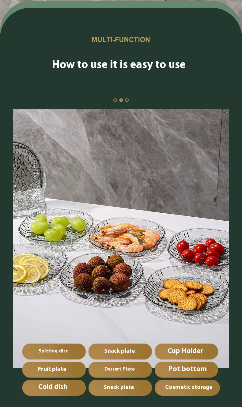 Light Luxury Plastic Plates Fruit Snacks Dried 8 Plate With Stand