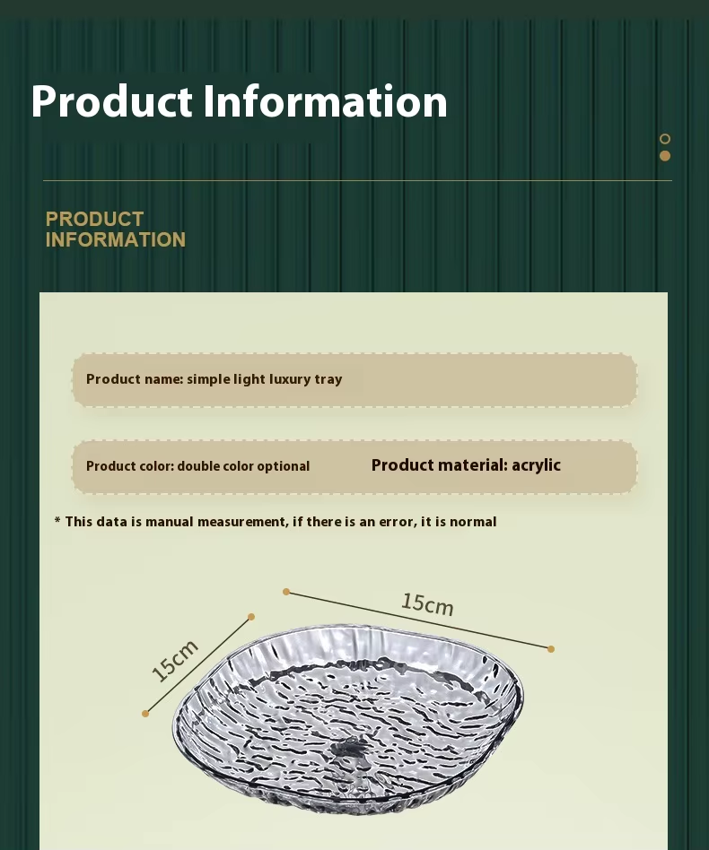 Light Luxury Plastic Plates Fruit Snacks Dried 8 Plate With Stand