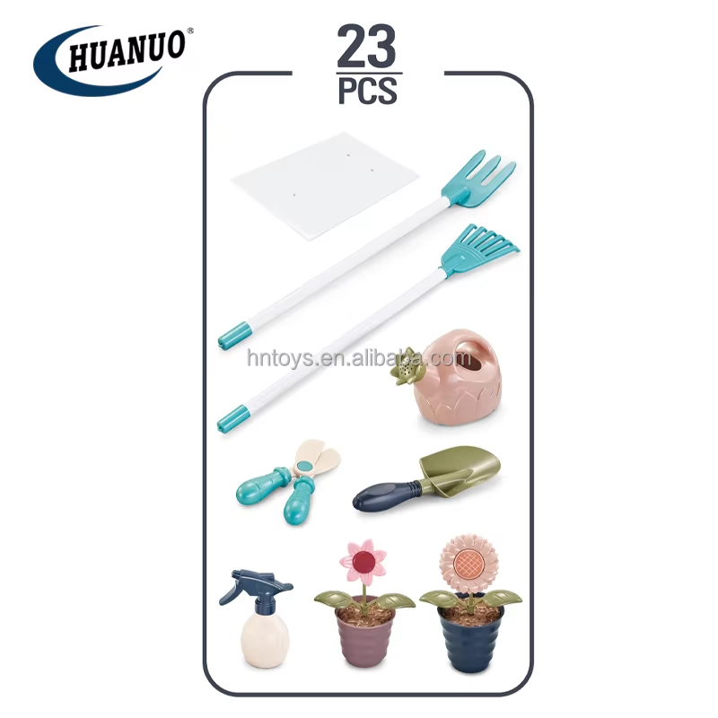 Little Helper 23Pcs Gardening Potting Combination Cart Creative Plant Cleaning Housework Toys