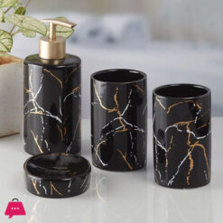 Marble Design Bath Accessories Set Of 4