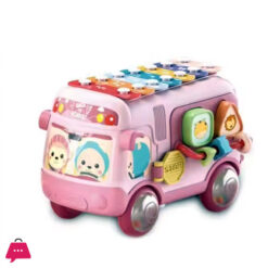 Multifunction School Bus Toy Xylophone Baby Musical Instrument Knock Organ Shape Match and Rattles Set Baby Toys