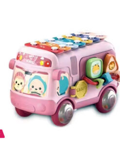 Multifunction School Bus Toy Xylophone Baby Musical Instrument Knock Organ Shape Match and Rattles Set Baby Toys
