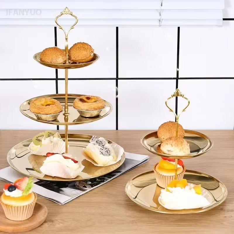 Pastry Stand 3 Tiered Gold Cupcake Stands Set Stand Gold Serving Tray