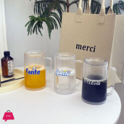 Plastic Double Walls Freezer Beer Mug With Printing 400Ml