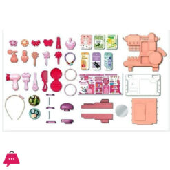 Plastic Prented Play 42 Pcs Kids Vanity Table Toys Pretend Makeup Toys Fashion Set Toy Table Beauty Saloon Play Set For Girls