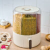 Rotating Grain Rice Storage Large Capacity Compact Design Plastic 10kg Capacity