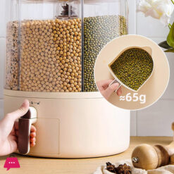 Rotating Grain Rice Storage Large Capacity Compact Design Plastic 10Kg Capacity