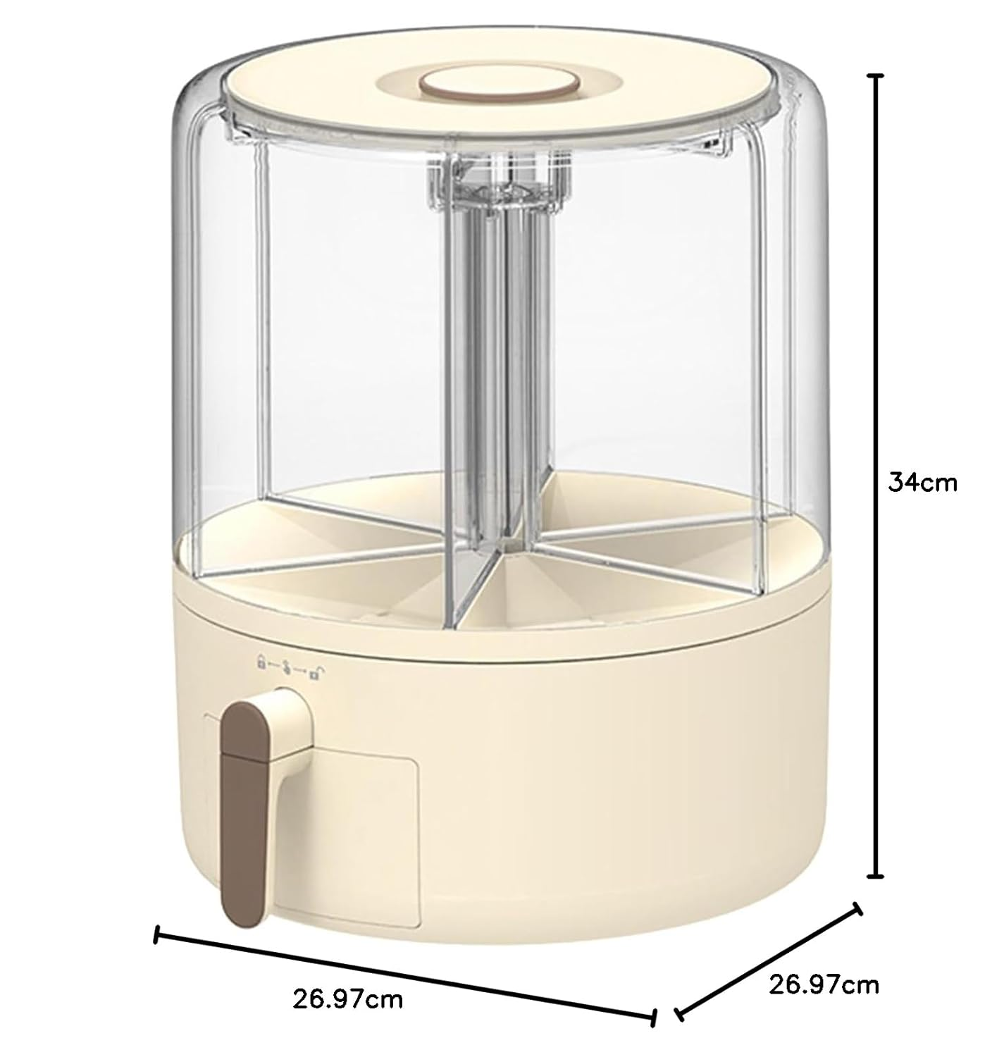 Rotating Grain Rice Storage Large Capacity Compact Design Plastic 10Kg Capacity