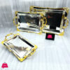 Silver and Gold Stainless Steel Tray Set Heavy Quality 1 More