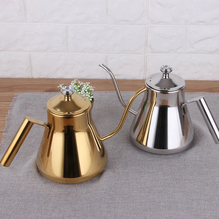 Stainless Steel Gooseneck Kettle Tea Pot 2L Gold