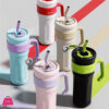 Stainless Steel Thermal Water Bottle Tumbler With Handle Straw Cup Drinkware Thermo Bottle 1250 Ml