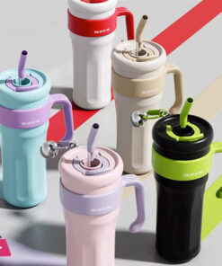 Stainless Steel Thermal Water Bottle Tumbler with Handle Straw Cup Drinkware Thermo Bottle 1250 ML