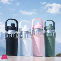 Stainless Steel Tumbler with Straw, Vacuum Insulated Water Bottle Life Traver Bottle 2.1 L