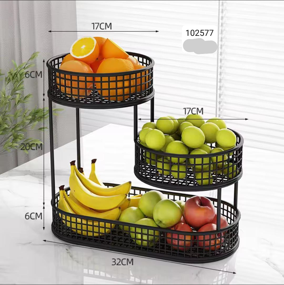 Stylish Metal Fruit Organizer For Kitchen Storage And Display