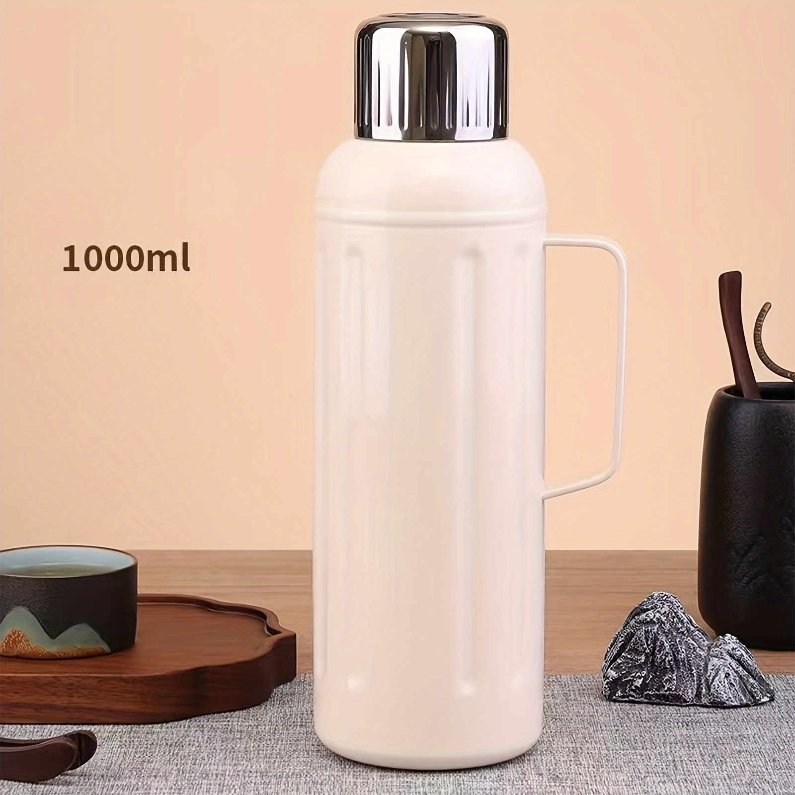 Thermal Water Bottle,Tumbler,Large,Leakproof,For Tea,Coffee,Insulated Stainless Steel Bottle,Hot Water 1000Ml