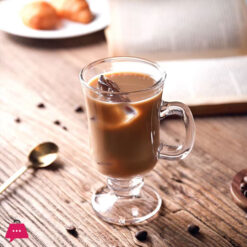 Volarium Irish Latte Coffee Cup With Handle Glass Mug Set Of 2