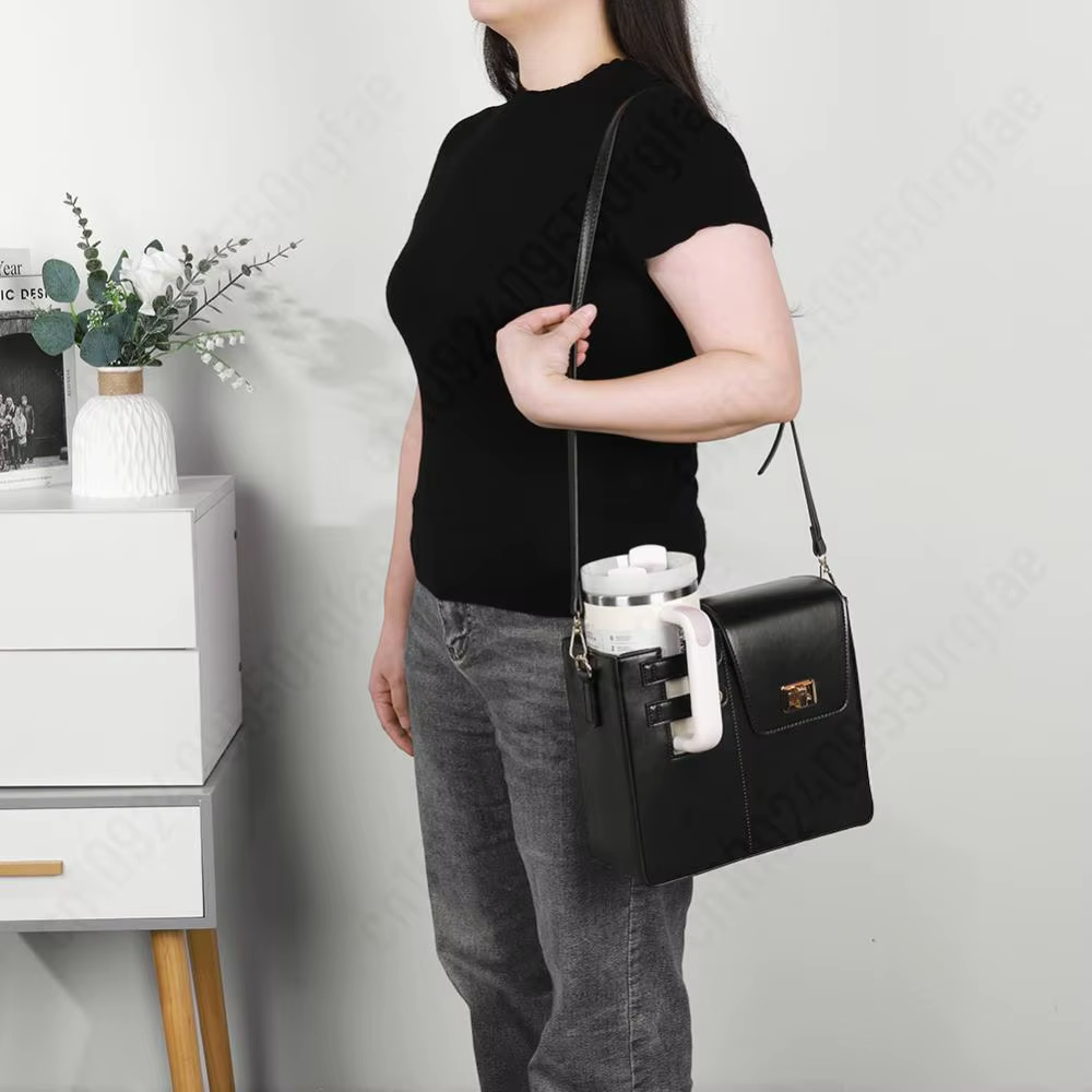 Stanley Cup Pu Handbag Purse Carrier Bag Pu Leather Travel Cup Holder Bag