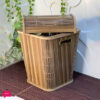 Wood Dustbin & Tissue Box Set