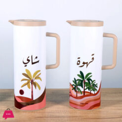 Hobby Lobby 1Liter Colorful Design Water Plastic Body Plastic Handle Thermal Vacuum Flask Coffee Pot