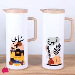 Hobby Lobby 1Liter Colorful Design Water Plastic Body Plastic Handle Thermal Vacuum Flask Coffee Pot