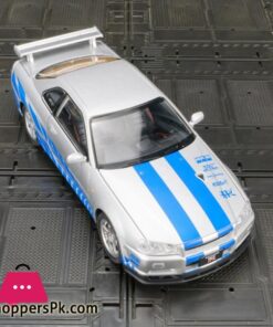 1:24 Nissan Gtr R34 Skylin Fast &Amp; Furious Alloy Car Model Sound And Light Pull Back Children'S Toy Collectibles - Image 3