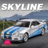 1:24 Nissan Gtr R34 Skylin Fast &Amp; Furious Alloy Car Model Sound And Light Pull Back Children'S Toy Collectibles
