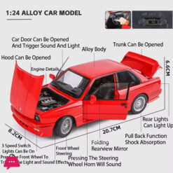 1:24 Bmw M3 Miniature Model Alloy Car Toys Diecast Metal Vehices Sound Light Pull Back 4 Doors Opened