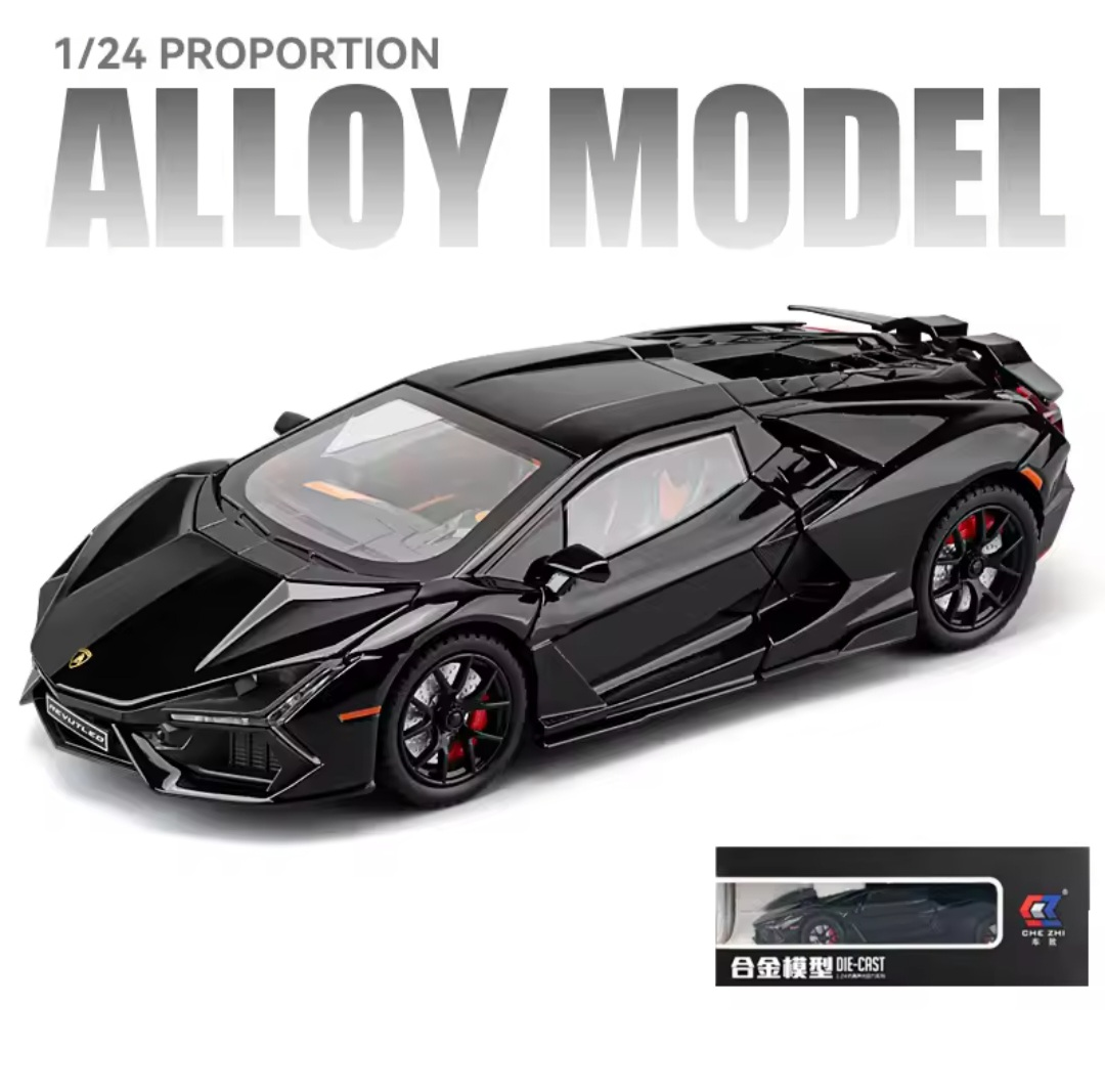 1:24 Lamborghini Revuelto Alloy Scale Car Model Diecast Metal Miniature Car Sound ＆ Light Collection