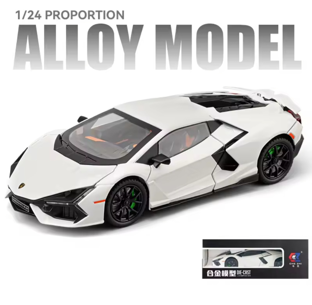 1:24 Lamborghini Revuelto Alloy Scale Car Model Diecast Metal Miniature Car Sound ＆ Light Collection