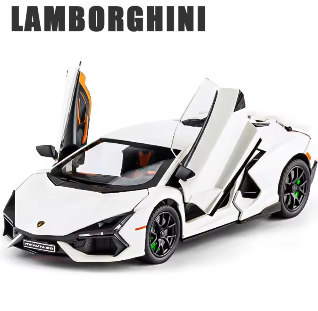 1:24 Lamborghini Revuelto Alloy Scale Car Model Diecast Metal Miniature Car Sound ＆ Light Collection