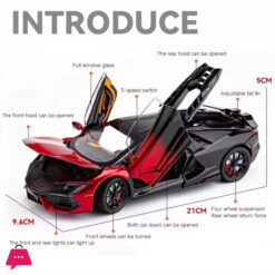 1:24 Lamborghini Revuelto Alloy Scale Car Model Diecast Metal Miniature Car Sound ＆ Light Collection