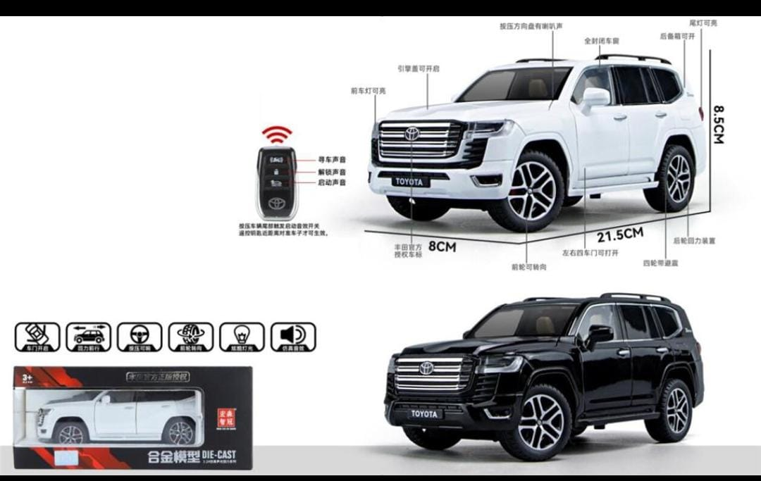 1:24 Land Cruiser Lc300 Diecast Alloy Model Car Light Sounds With Remote 12 1:24 Land Cruiser Lc300 Diecast Alloy Model Car Light Sounds With Remote