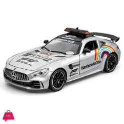 1:24 Mercedes-Benz Amg Gt F1 Safety Car Alloy Car Model Sound And Light Pull Back Toy Car