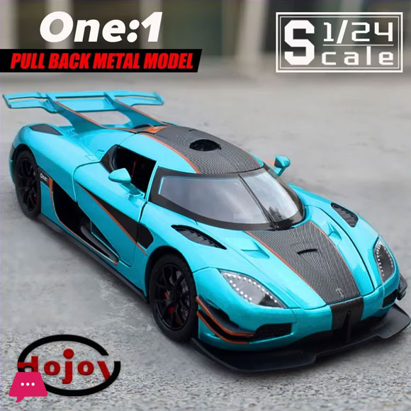 1:24 Scale Koenigsegg One:1 Supercar Diecast Alloy Car Model Sound And Light 6 1:24 Scale Koenigsegg One:1 Supercar Diecast Alloy Car Model Sound And Light - Image 4