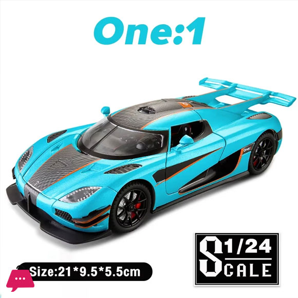 1:24 Scale Koenigsegg One:1 Supercar Diecast Alloy Car Model Sound And Light 5 1:24 Scale Koenigsegg One:1 Supercar Diecast Alloy Car Model Sound And Light - Image 3