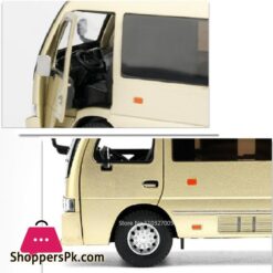 1:32 Coaster Car Toys Model Diecast Alloy Bus Sound Light Pull Back Doors Can Opened Metal Body Rubber Tires Toy